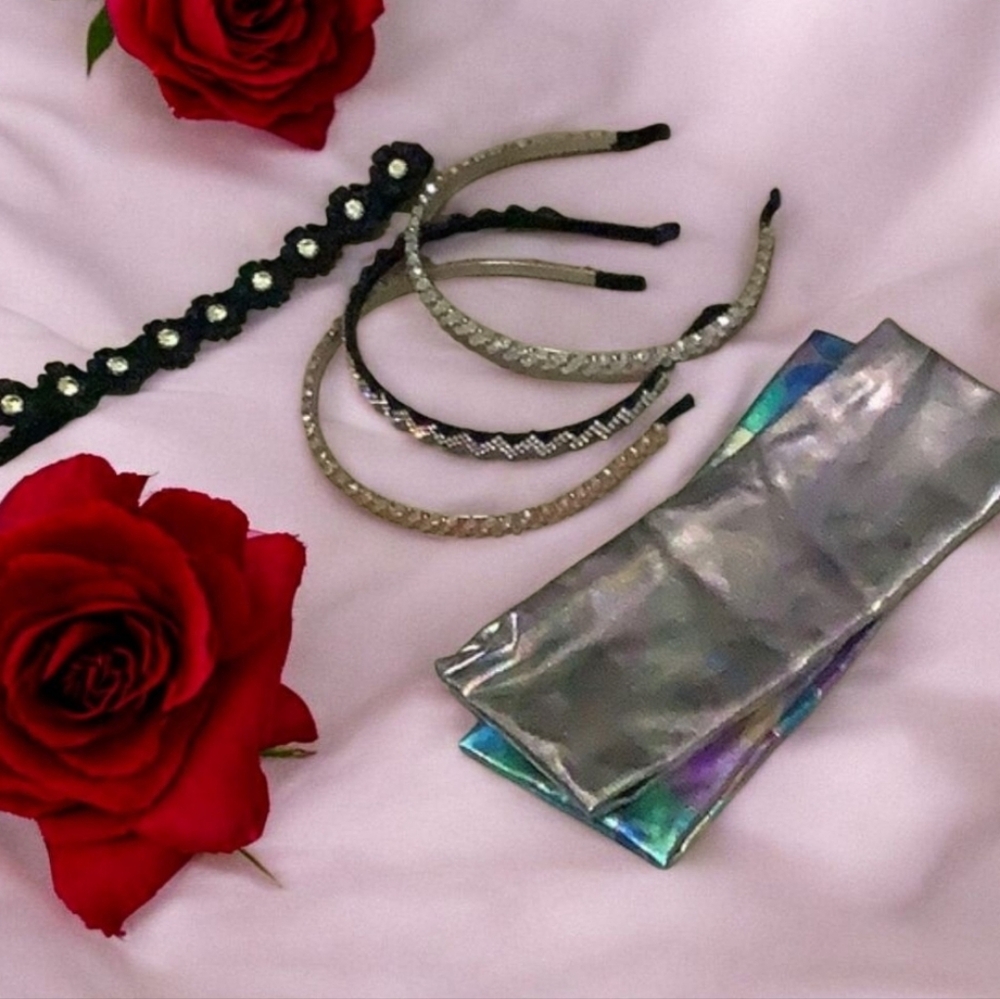 Hair Bands Bundle 6 piece set together 3 with stones nice grab bag gift …